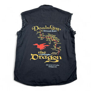 Vintage Deals Gap Shirt Adult MEDIUM Black Dragon Bikers Edge Motorcycle 90s
